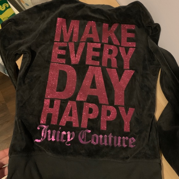 VINTAGE Juicy Couture Velour Zip-up Sweater - Picture 1 of 2